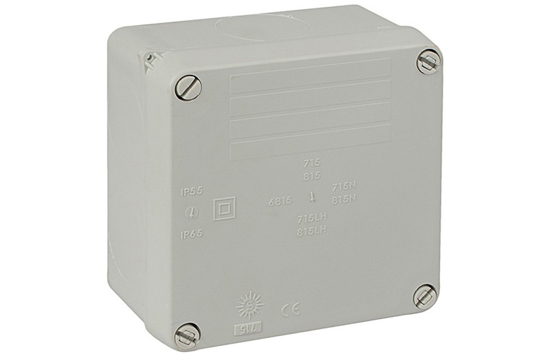 Caja estanca IP55 80X80X45 con conos y tapa a presión.
